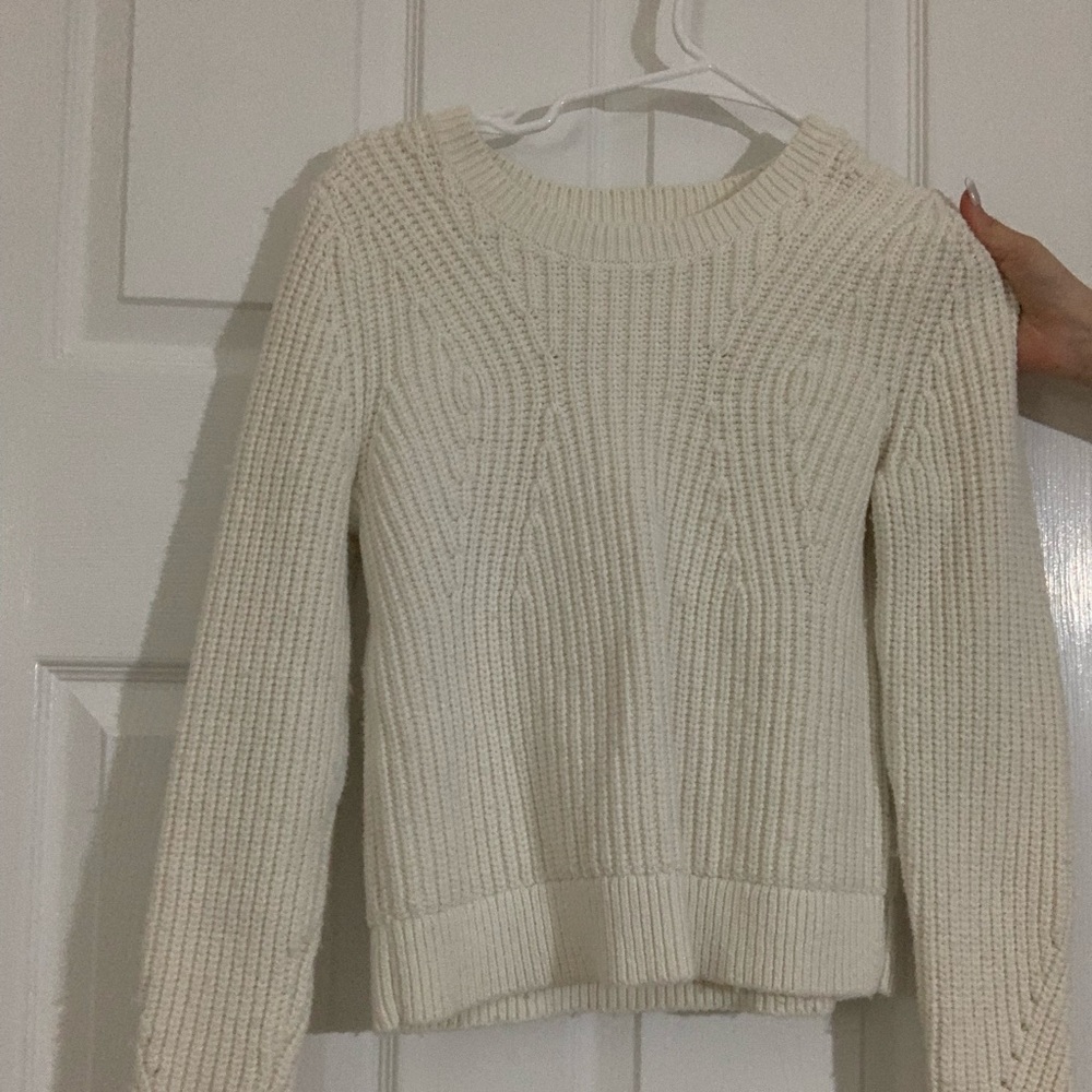 clean plain white sweater